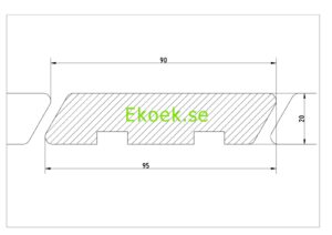 P3 95 Förkolnad och borstad fasadpanel av nordisk gran